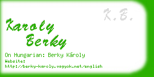 karoly berky business card